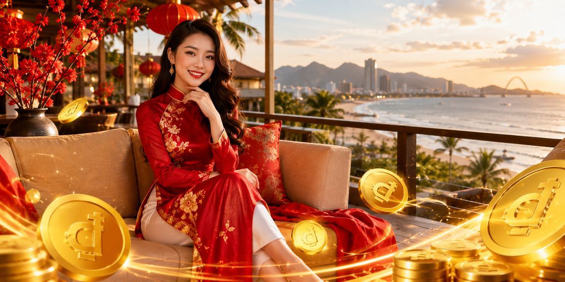 Phụ nữ mặc áo dài tại Đà Nẵng xem kết quả xổ số miền Trung trên điện thoại