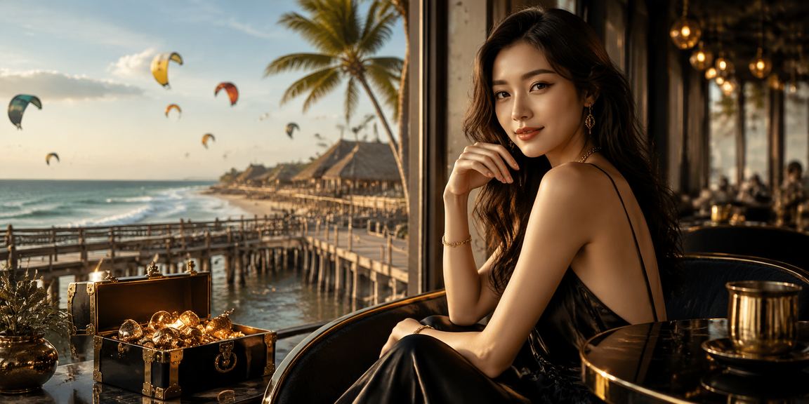 Du khách tại Mũi Né ngồi cà phê và đặt cược xổ số online qua điện thoại